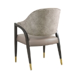 Picture of Wood Upholstered Armchair in Tan/Taupe/Stone Gray