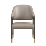 Picture of Wood Upholstered Armchair in Tan/Taupe/Stone Gray
