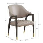 Picture of Wood Upholstered Armchair in Tan/Taupe/Stone Gray