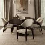 Picture of Wood Upholstered Armchair in Tan/Taupe/Stone Gray