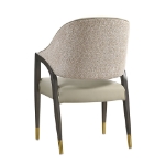 Picture of Wood Upholstered Armchair in Tan/Taupe/Stone Gray