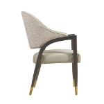 Picture of Wood Upholstered Armchair in Tan/Taupe/Stone Gray