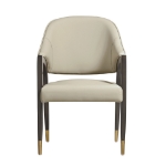 Picture of Wood Upholstered Armchair in Tan/Taupe/Stone Gray