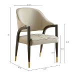 Picture of Wood Upholstered Armchair in Tan/Taupe/Stone Gray
