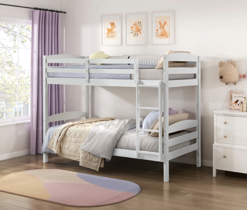 Picture of White Or Black Twin Over Twin Bunk Bed