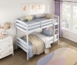 Picture of White Or Black Twin Over Twin Bunk Bed