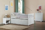 Picture of Nightstand in Natural pine, White, Dark cherry, Gray and Blue Finish