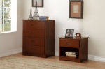 Picture of Nightstand in Natural pine, White, Dark cherry, Gray and Blue Finish