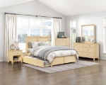 Picture of Nightstand in Natural pine, White, Dark cherry, Gray and Blue Finish