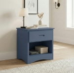 Picture of Nightstand in Natural pine, White, Dark cherry, Gray and Blue Finish