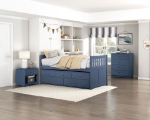 Picture of Nightstand in Natural pine, White, Dark cherry, Gray and Blue Finish