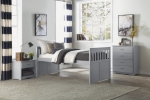 Picture of Nightstand in Natural pine, White, Dark cherry, Gray and Blue Finish