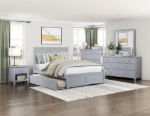 Picture of Nightstand in Natural pine, White, Dark cherry, Gray and Blue Finish