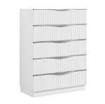 Picture of 35.5"W x 50.5"H Pearl white finish Five Drawers Chest