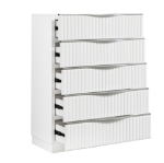 Picture of 35.5"W x 50.5"H Pearl white finish Five Drawers Chest