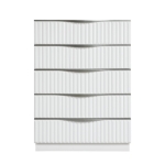 Picture of 35.5"W x 50.5"H Pearl white finish Five Drawers Chest