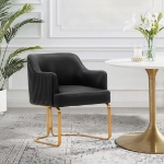 Picture of Leather Dining Chair in Ivory, Taupe and Black Finish