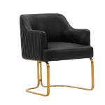 Picture of Leather Dining Chair in Ivory, Taupe and Black Finish