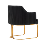 Picture of Leather Dining Chair in Ivory, Taupe and Black Finish