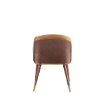 Picture of Leather Dining Chair in Walnut and Cream / Graphite Grey / Caramel