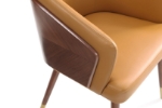 Picture of Leather Dining Chair in Walnut and Cream / Graphite Grey / Caramel