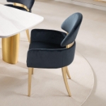 Picture of White/Matte Or Black/Gold Finish Arm Chair