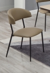Picture of Faux Leather Curved Back Side Chair in Taupe Finish