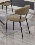 Picture of Faux Leather Curved Back Side Chair in Taupe Finish