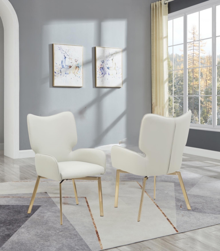 Picture of Faux Leather Beige Arm Chair