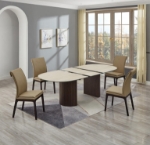 Picture of 43"x 71-87"W x 29.5"H Extendable Dark Oak Dining Table