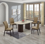 Picture of 43"x 71-87"W x 29.5"H Extendable Dark Oak Dining Table