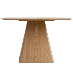 Picture of 47.24"W x 29.92"H Square Ash Wood Tabletop and Iron Base Dining Table