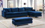Picture of Velvet Reversible Sectional with Gold/Silver Legs
