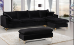 Picture of Velvet Reversible Sectional with Gold/Silver Legs