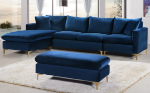 Picture of Velvet Reversible Sectional with Gold/Silver Legs