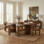 Picture of 90"/106.5"/123" Extendable Natural Oak Veneer Dining Table