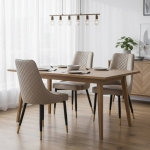 Picture of Dining Chairs Fabric/Leather Seat and Back in Oak Wood