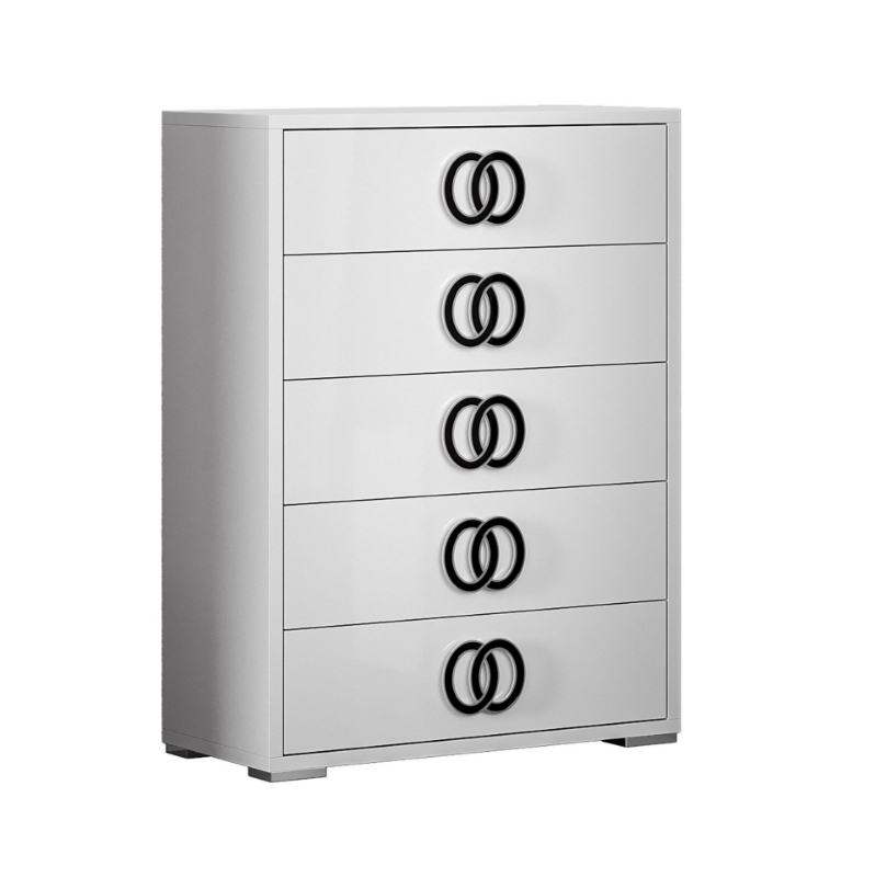 Picture of 31"W x 51.5"H White And Black Chest