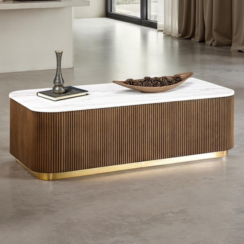 Picture of 47.5" Marble Table Top Rectangle Cocktail Table