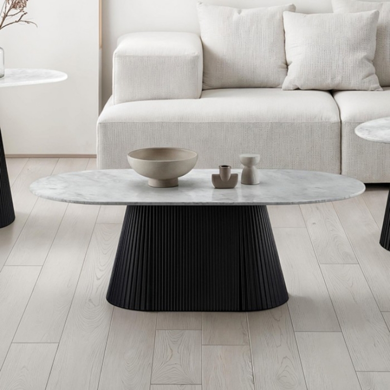 Picture of 51" Marble Look Black Coffee Table