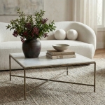 Picture of 38" Marble And Iron Coffee Table