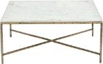 Picture of 38" Marble And Iron Coffee Table