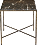 Picture of 20" Marble And Iron Side Table