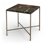 Picture of 20" Marble And Iron Side Table