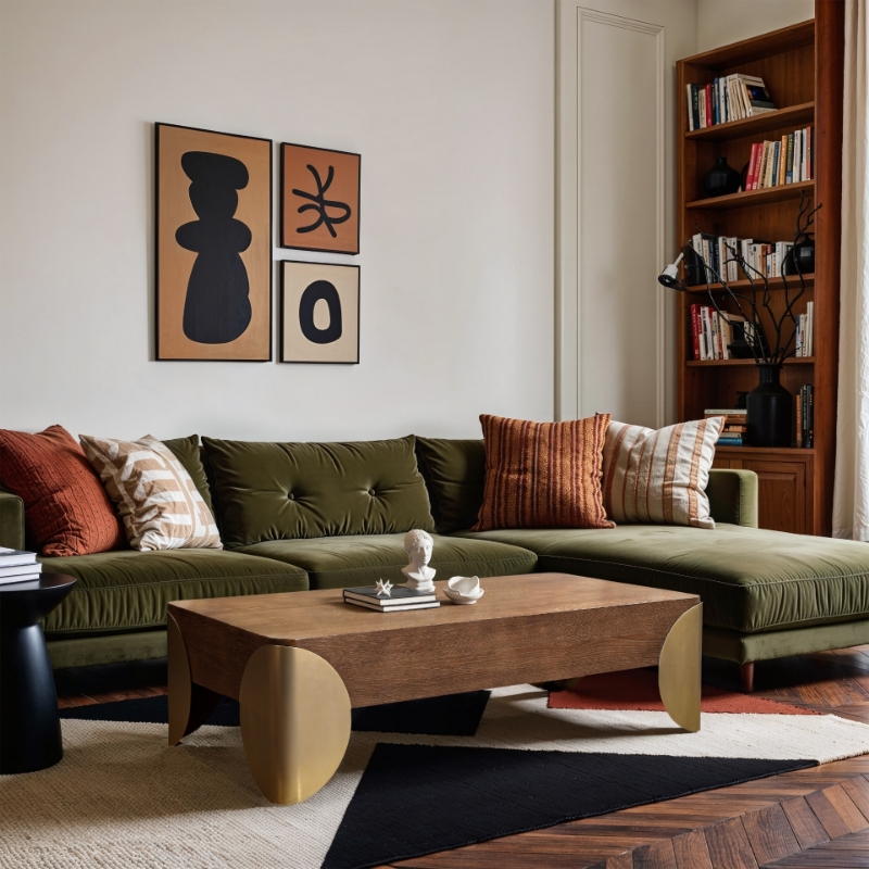 Picture of 52" Oak Wood Coffee Table