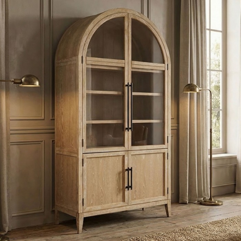 Picture of Wood Cabinet with Antique Brass Handle