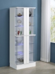 Picture of 24"W x 14.25"D x 63.75"H 4-door LED Curio High Gloss White and Black