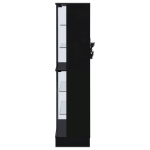 Picture of 24"W x 14.25"D x 63.75"H 4-door LED Curio High Gloss White and Black