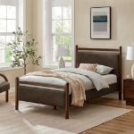 Picture of Twin Leather Platform Bed