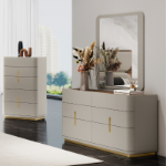 Picture of Grey Finish Dresser and Mirror